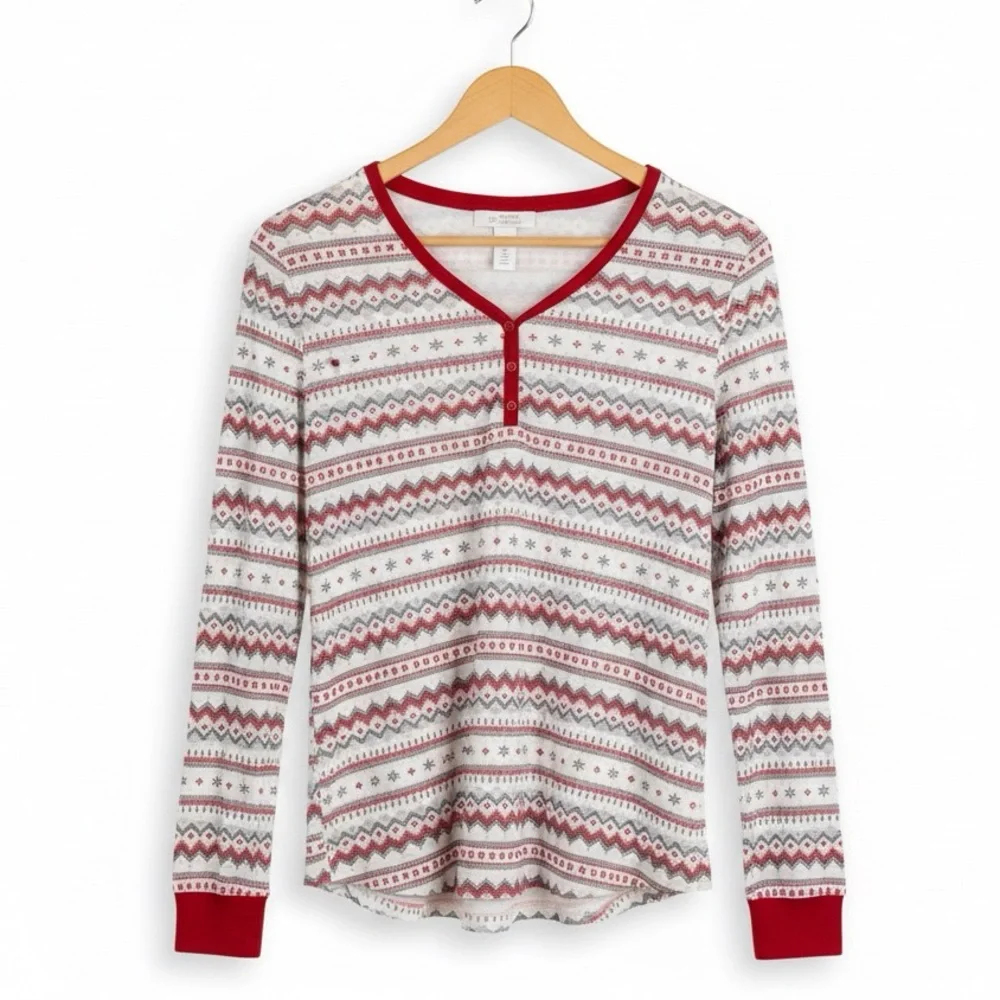 LC Lauren Conrad NWOT Long Sleeve Sleep Henley Pajama Top